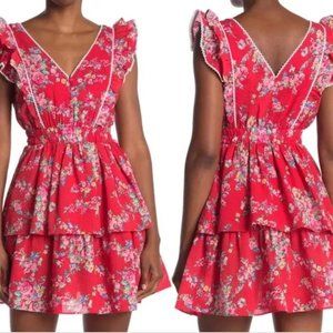 Betsey Johnson - M - Red Seersucker - Day date dress